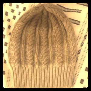 Athleta tan/cream wool cable knit hat.  One size.